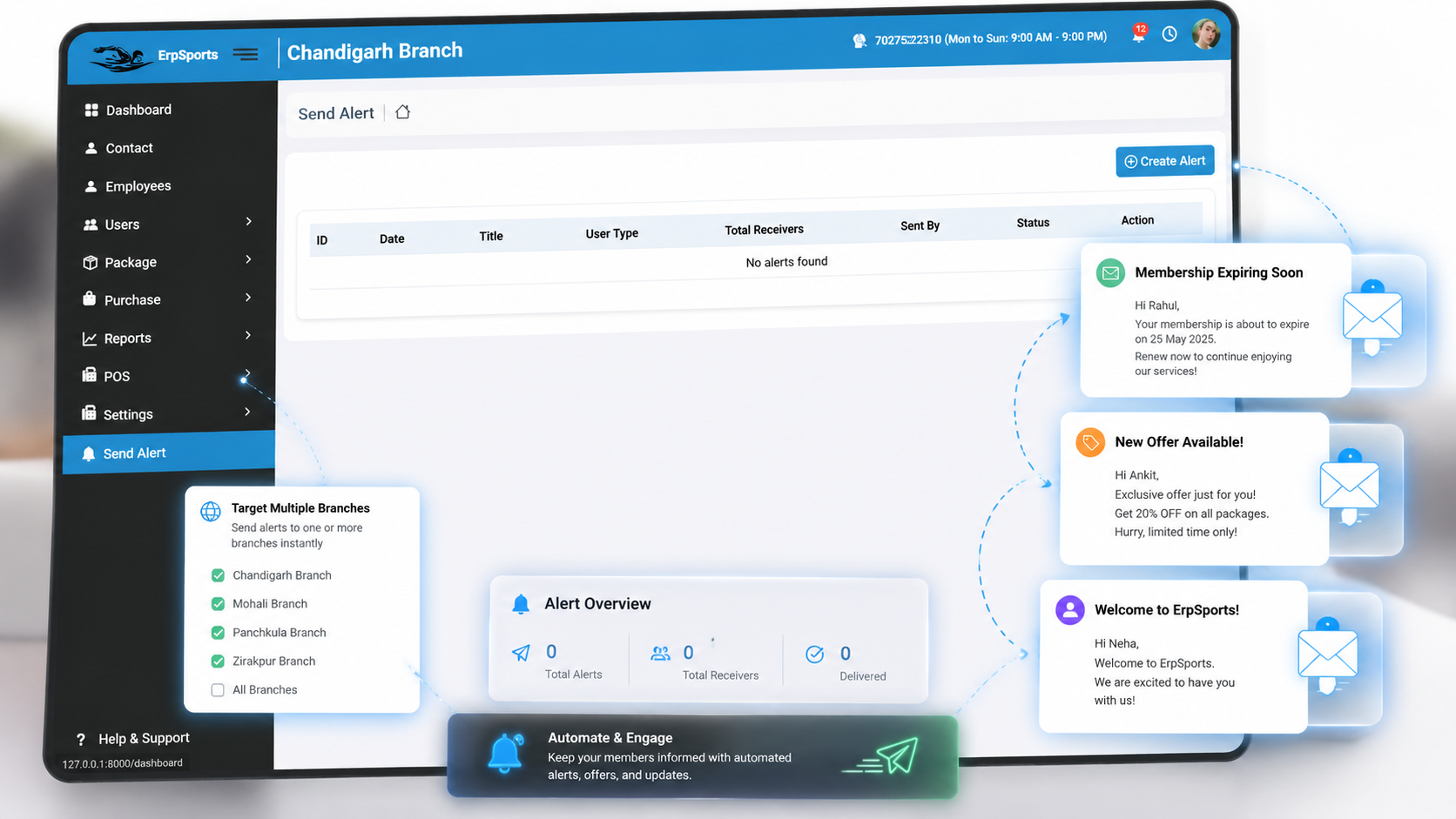 Alert module preview